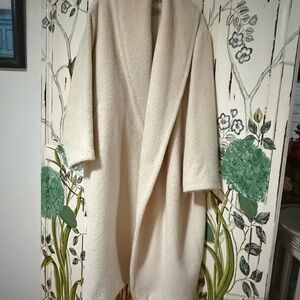 Marina Rinaldi Cream Teddy Shearling Coat